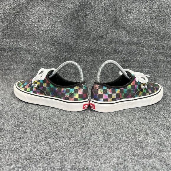 Vans Authentic Sneakers Women's SIze 8 Rainbow Checkerboard Low Lace Skate Shoes - Picture 6 of 11